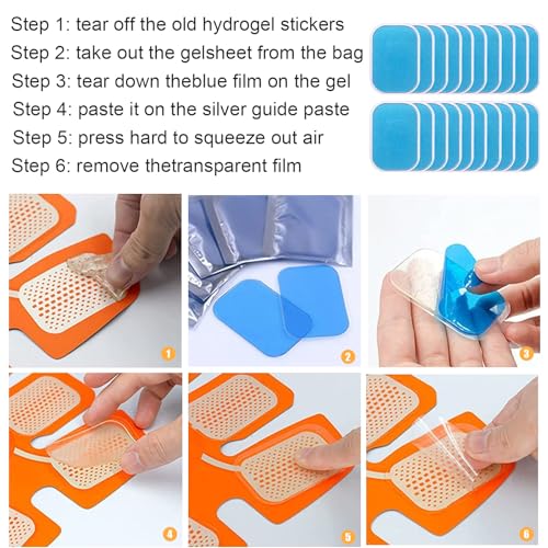 C100AE 60 Stück EMS Gel Pad, Gels Pad für EMS Trainer Bauchtrainer Elektrische Muskelstimulation, Abs Trainer Ersatz Gel Blatt Ersatz Pad, EMS Gel Pad Abs Trainer Ersatz Gel Muskel EMS Trainingsgerät