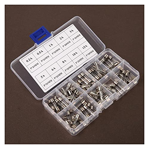 Kit de fusibles de tubo de vidrio rápido 5 x 20 mm, 100 piezas miniatura 3