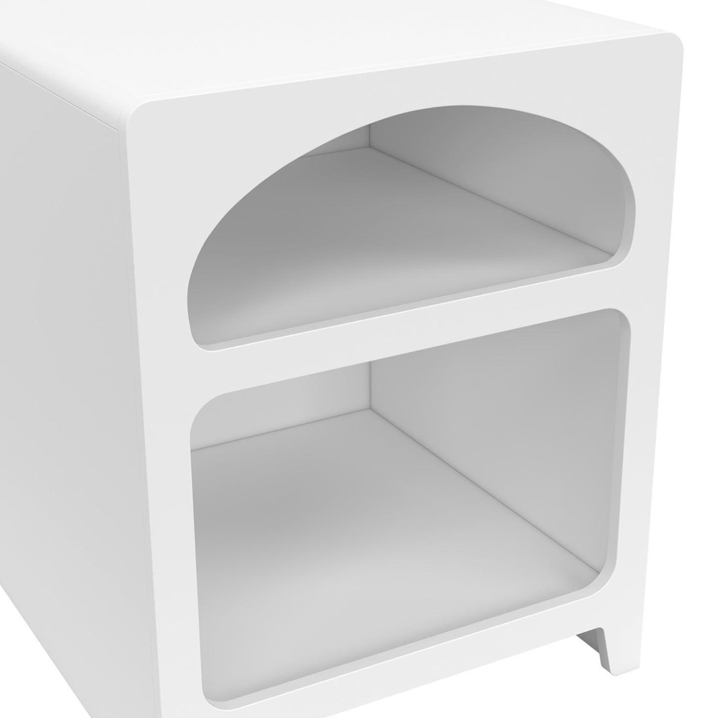IDMarket - Lot de 2 Tables de chevets organiques Alesia Bois Blanc 2 niches
