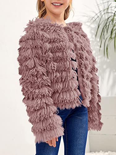 Inorin Girls Open Front Cardigan Faux Fur Coat Warm Fuzzy Trendy Winter Vintage Parka Shaggy Party Outerwear Jackets Tops3