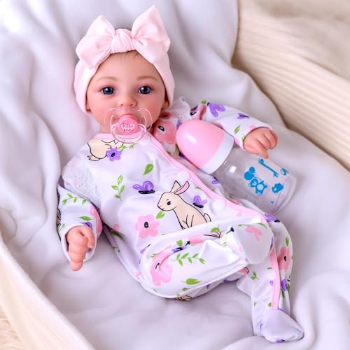 Muñeca Reborn Bebé Silicona 18 Pulgadas Con Accesorios miniatura 5