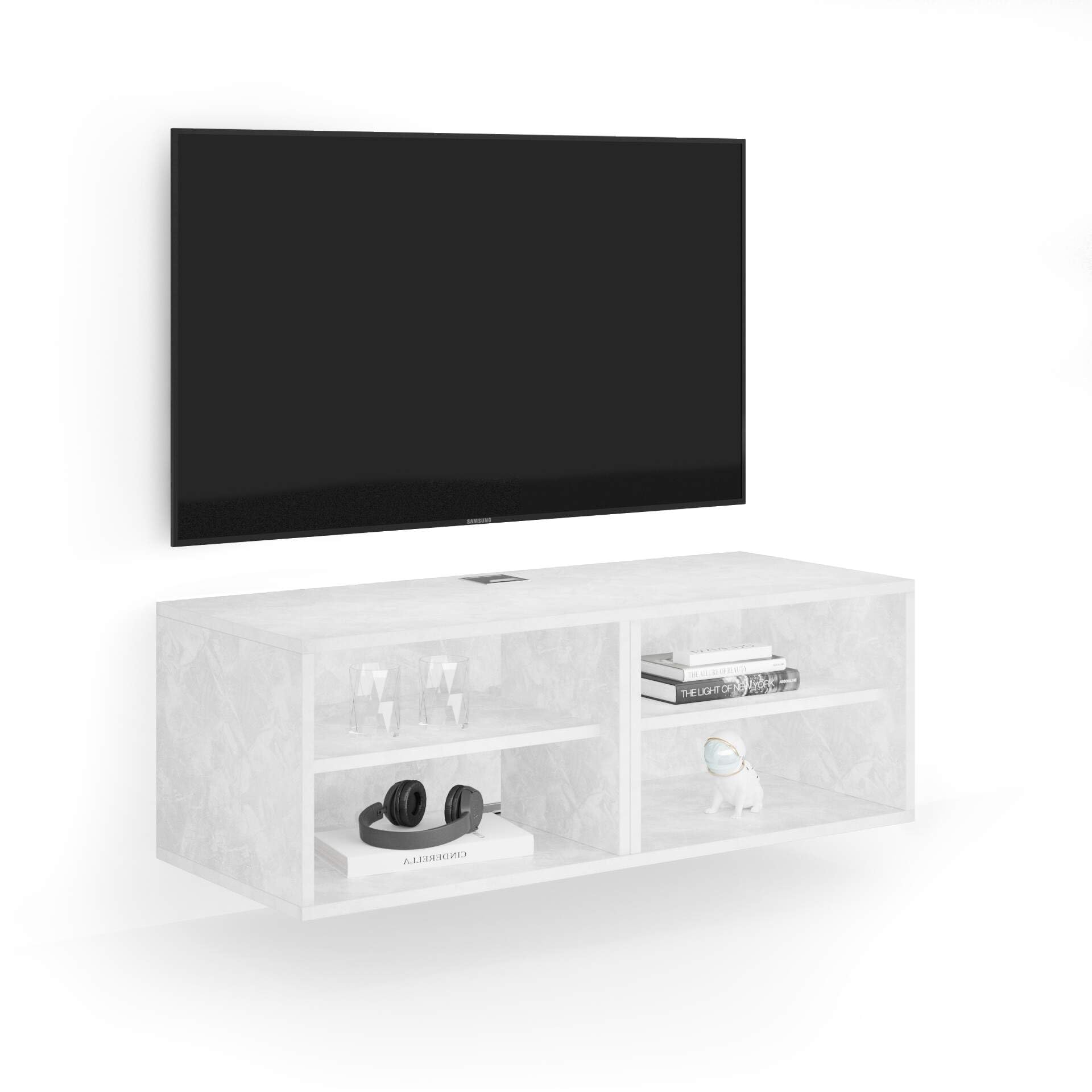 Mobile TV Sospeso LED Rovere Sonoma 60cm | Arredo Soggiorno Slim