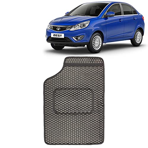 Image of Kingsway Dotted Design Car Floor Foot Mats Universal Fit for Tata Zest, Model Year : 2014 Onwards, Water and Dustproof, Color Black, Set of 5 Pieces