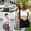 Chase Chic Canvas Umhängetaschen Damen Herren, Große Schultertasche Messenger Tasche Casual Tote Bag für Arbeit/Reisen/Schule(Schwarz) #2