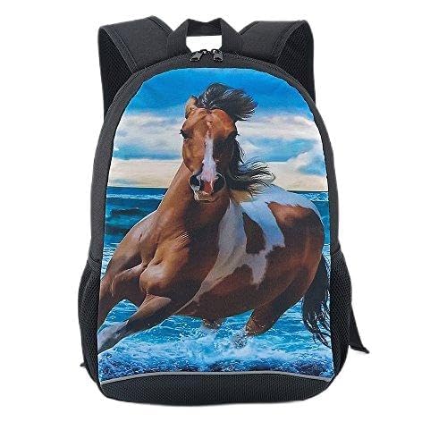 CAIWEI Mochila escolar para meninos, mochila escolar de cavalo de 43 cm, Cavalo, 17.2Inch, Mochilas de mochila