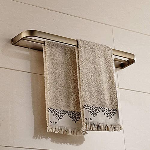 Porte-serviettes en cuivre antique double barre pour fixation murale - 3