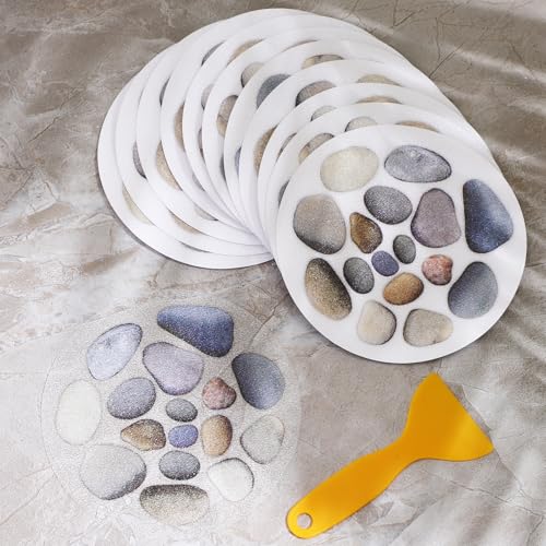 Pegatinas antideslizantes para bañera en forma de piedra con rasqueta pack de 12 unidades 5