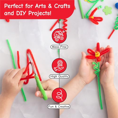 Pipe Cleaners Bulk, 1000 Count, Pipe Cleaners for Crafting, Craft Supplies for Classroom and Home, Chenille Stems for Crafts, Multi-Color Assorted Pipecleaners, 4 MM x 12 Inch (65490) by Charles Leonard - Image 3