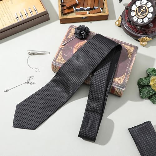 Set de 5 Corbatas para Hombre con Pañuelo y Accesorios miniatura 7