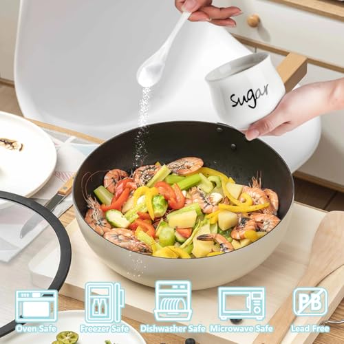 Sugar Bowl Porcelain with Lid and Spoon,7 OZ Ceramic Salt Storage Jar, Sugar Pot White Seasoning Container for Spice Home and Kitchen,White,210ML - Image 4
