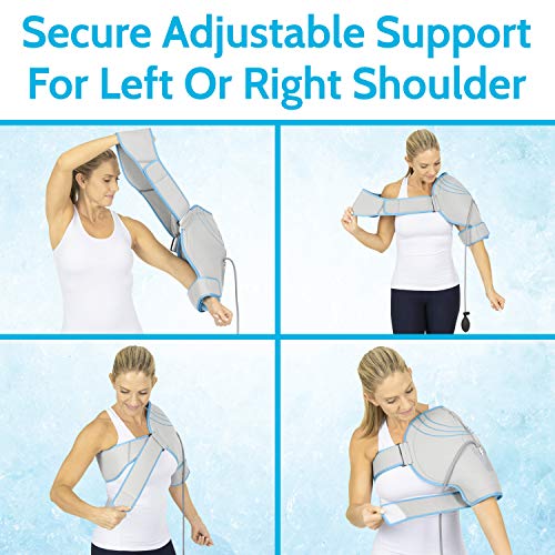 Arctic Flex Compression Shoulder Brace - Cold Ice Pack Wrap With Pump - Supports Rotator Cuff, Tendinitis, Dislocated Joints, Labrum Tears, Frozen Shoulder Pain, Sprains - Fits Left Or Right Shoulder #TOP3