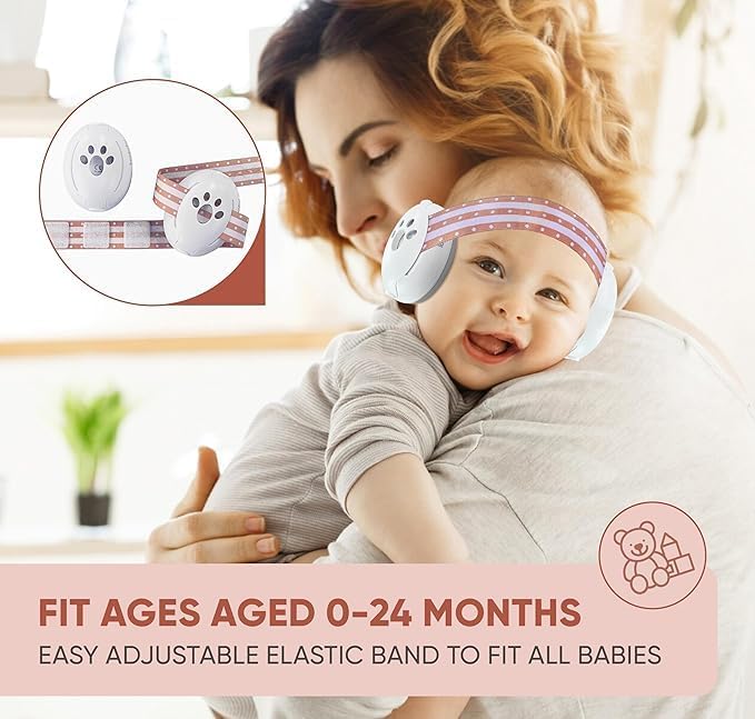 Image of YomauiYee Baby Earmuffs,Bear Infant Headphones Noise Cancelling Baby Ear Protection with Adjustable Headband Sound Proof Headphones, Travel Essentials for Travel