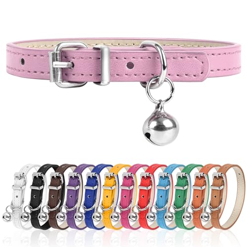 XXS Dog Collar for Teacup Adjustable Teacup Dog Collar for Small Medium Large Dogs 3/8 inch Width (Pink, XXS)