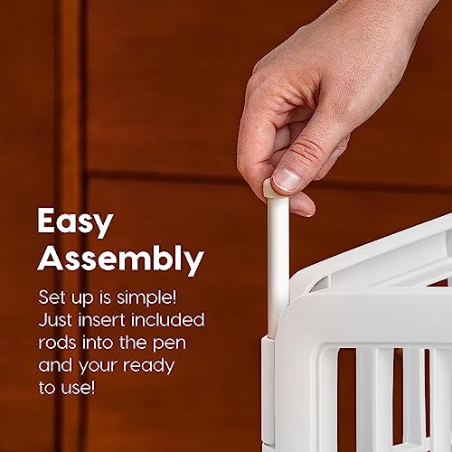 Iris Usa 24" Exercise 4-Panel Pet Playpen With Door, Dog Playpen, Puppy Playpen, For Small And Medium Dogs, Keep Pets Secure, Easy Assemble, Rust-Free, Heavy-Duty Molded Plastic, Customizable, White #TOP1