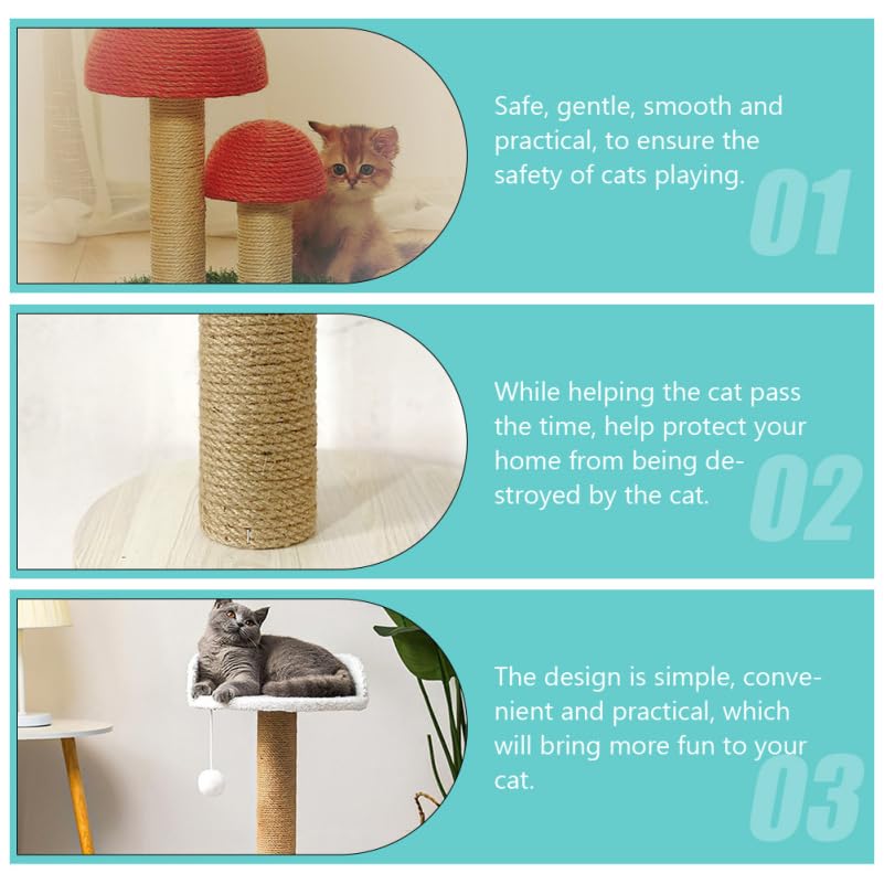 Puesto para escalar gato balacoo 7cm diámetro 30cm madera sólida miniatura 7