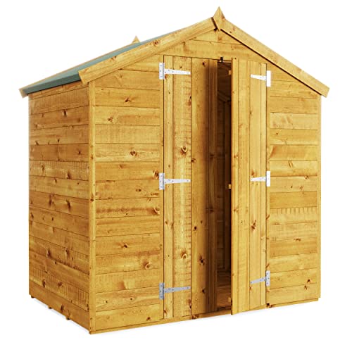 BillyOh 4x6 Tongue and Groove Wooden Garden Shed Double Door Windowless Apex Premium Roof Floor Felt - 4ftx6ft