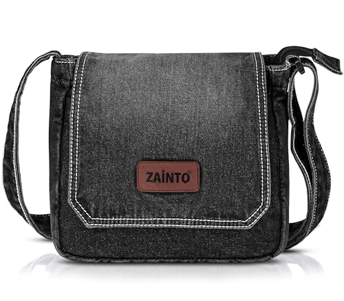 Image of ZAINTO Premium Denim Sling Bag for Women, Multipocket Crossbody, Blue Jeans Side Bag for girls (Medium Blue)