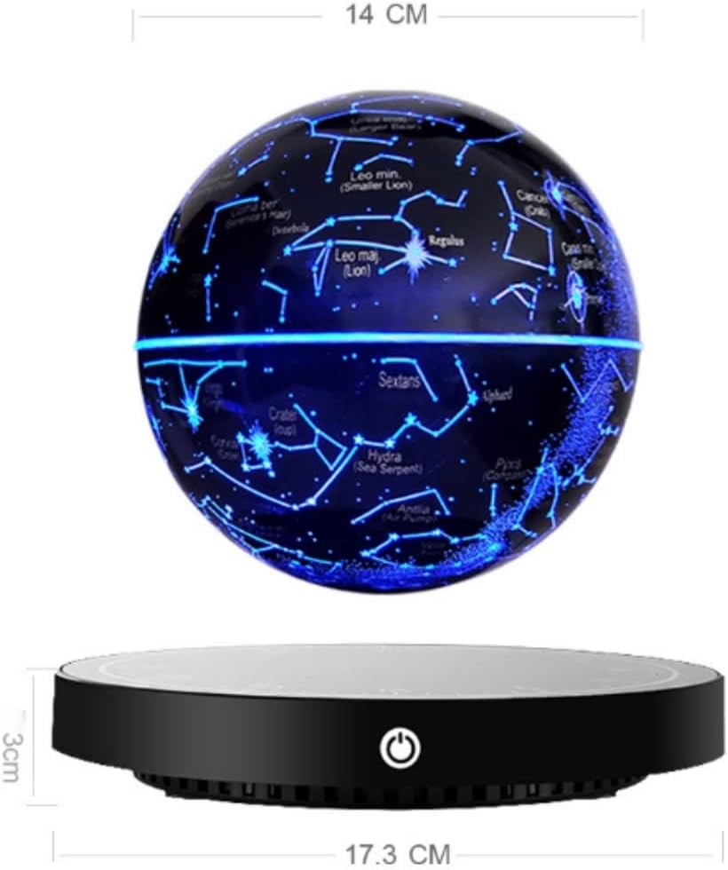 Globe, Light Magnetic Levitation World Map 360 Degree Automatic Rotation, Best Kids Educational Gift, Study Bedroom Decor, Birthday Gift, Creative Desk Chinese and English Bilingual (6 Inch