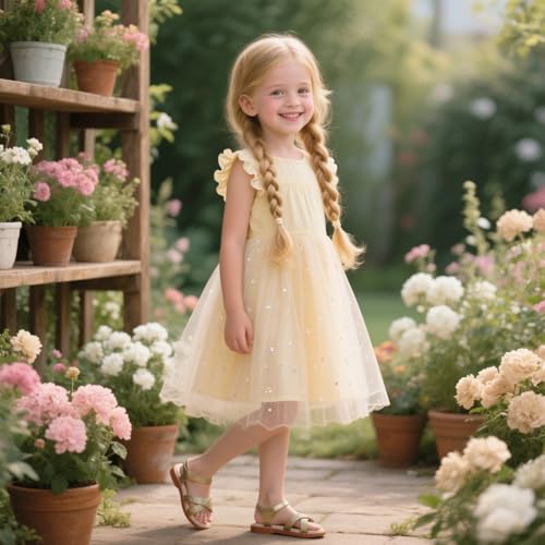 Image of Otter MOMO Girls Open Toe Princess Flat Sandals with Comfort Sole Summer Sandals