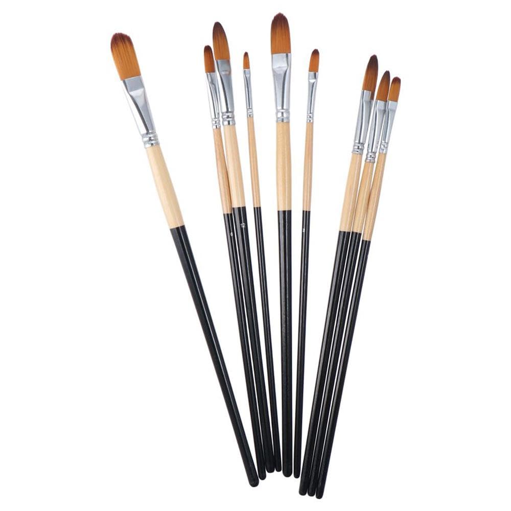 YYlingx 9 Pcs Long Handle Artist Paint Brush Set, Professional Painting Kits for Acrylic, Oil, Watercolor for Beginners and Professionals