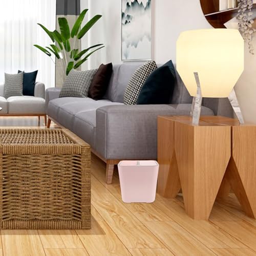 Caneca de basura rosa con doble tapa para cocina y baño miniatura 4