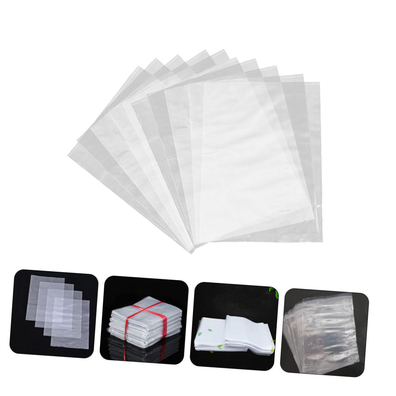 100pcs PVC Shrink Wrap Bags Transparent Heat Shrink Film for Shoes Candles Wine Bottles and Crafts and Easy to Use for Packaging and Sealing