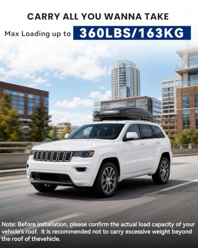 Image of 360Lbs Roof Rack Cross Bars Compatible with Jeep Grand Cherokee 2011-2021 | with Grooved Side Rails, Heavy Duty Top-Mount Aluminum Roof Rails Crossbars Rooftop Luggage Racks Cargo Carrier