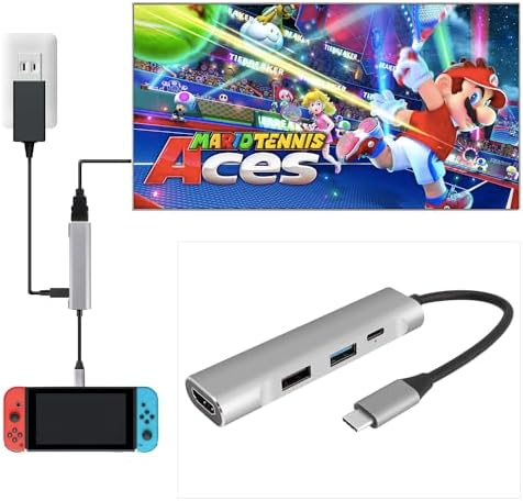 Portable Replacement TV Dock Station for Nintendo Switch and Switch OLED with 4K HDMI Adapter, Type C Port, USB 3.0 Port
