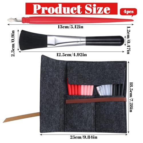18 Stück Scratch Art Tools Set, Kratzbilder Werkzeug für Erwachsene Kratzkunst-Stifte mit Sauberem Pinsel, Filz Aufbewahrungstasche