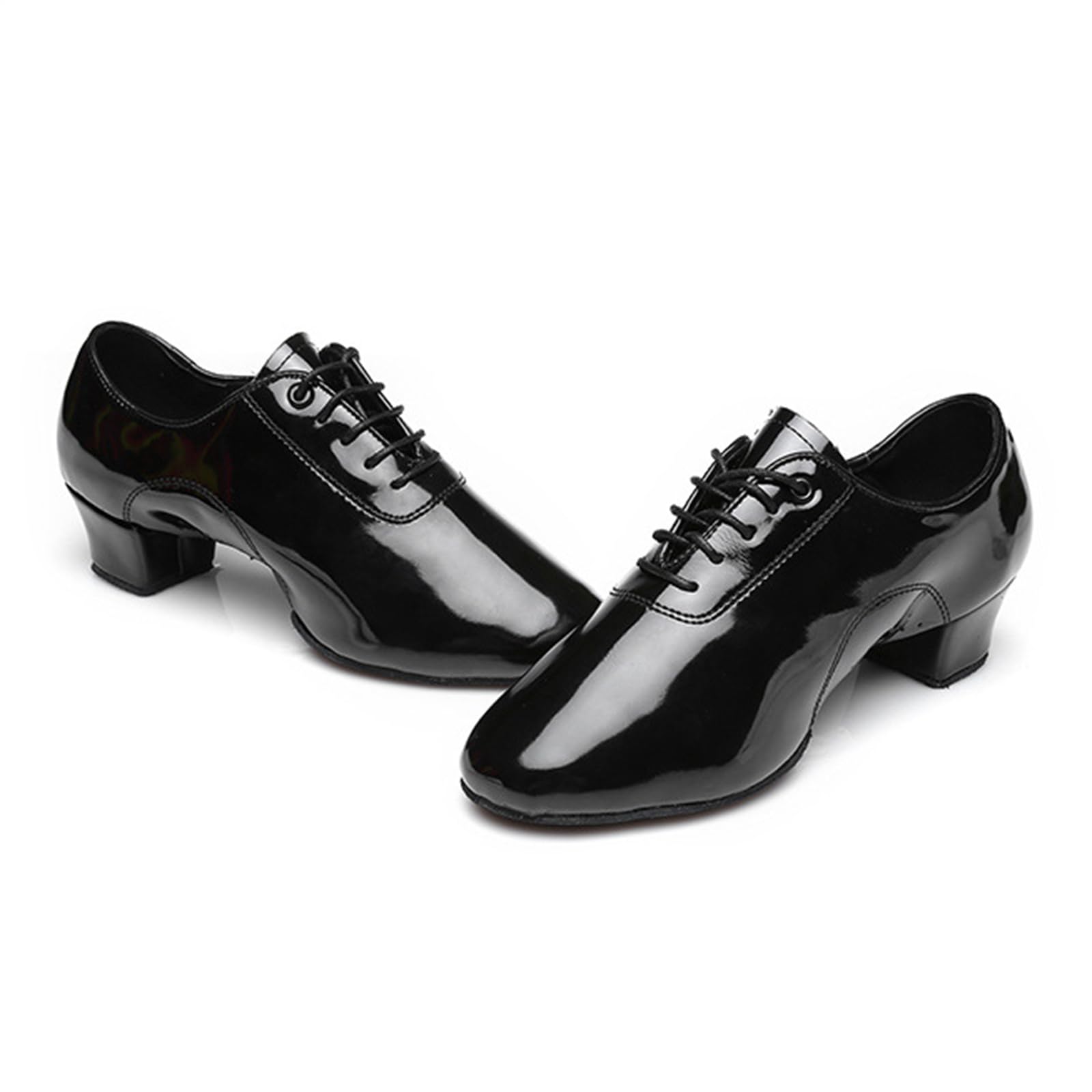 Scarpe da Ballo Latino Uomo Suola Divisa Interna Pelle Verniciata Tacco Basso Traspirante