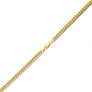 14K Yellow Gold Solid Miami Cuban Bracelet with Lobster Lock - coolthings.us