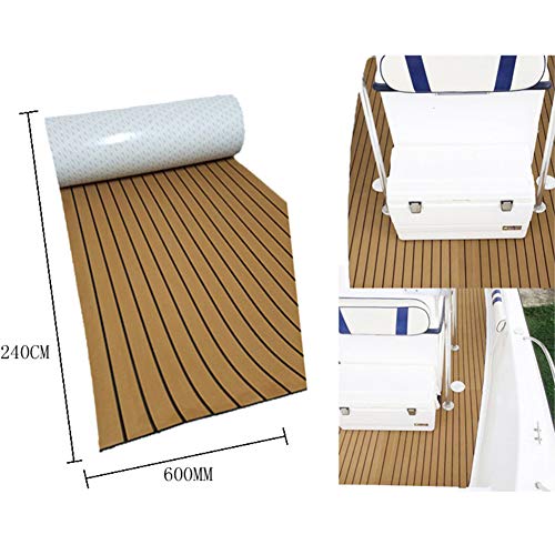 Centeraly Hoja de Cubierta de Teca de Espuma EVA para Barcos, Almohadilla de Piso de Alfombra de Teca de imitación Marina, Alfombrilla Antideslizante Flexible para Pisos de Bricolaje
