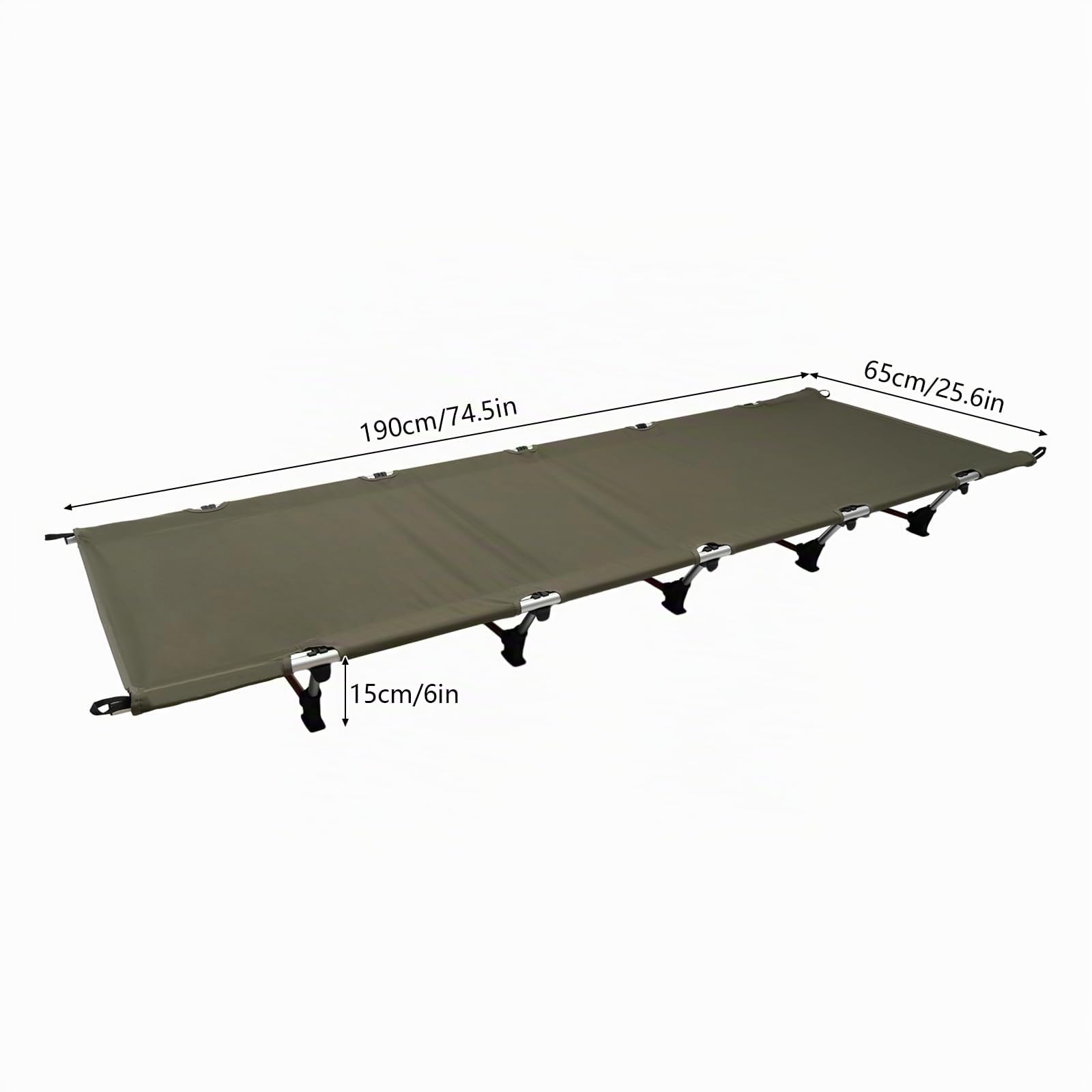 Letto da campeggio ultraleggero, pieghevole, compatto, in alluminio, portata 150 kg, per viaggi all'aperto, escursioni, alpinismo, viaggi leggeri, colore: verde militare