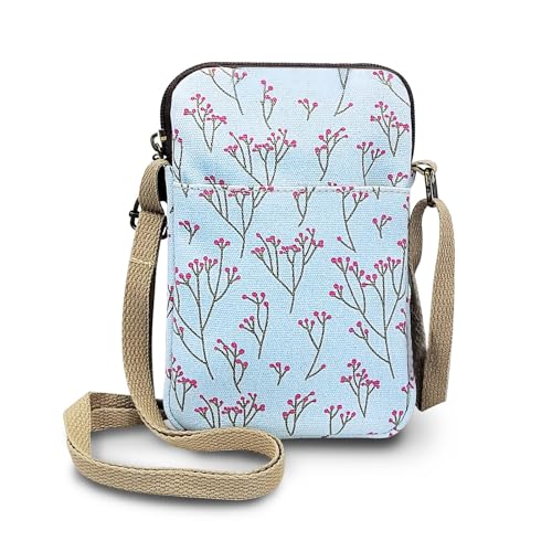 Petit sac en toile bandoulière femme avec poches de rangement