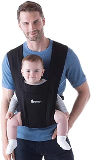 Ergobaby Embrace Baby Carrier Newborn to Toddler - Breathable Baby Carriers for Summer - Cozy Essentials (7-25 Pounds), Ponte Knit, Pure Black