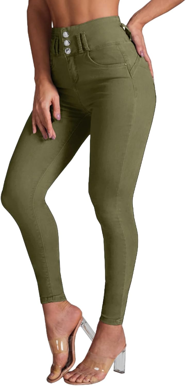 YUZIBAO Women's High Waist Skinny Stretch Jeans Shaping Butt Lifting Denim Pants - Image 6