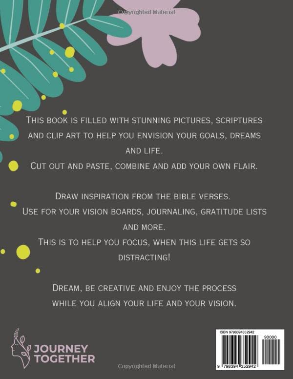Miniatura 2 de Christian Vision Board Clip Art Book Create a Powerful Future life goals using 120+ Pictures, Uplifting sayings and Bible Verses. (Vision Board