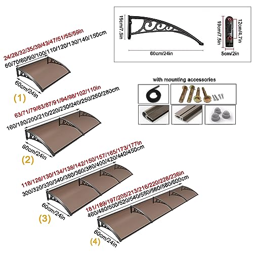 Toldo para ventana resistente a los rayos UV con cubierta de policarbonato 5