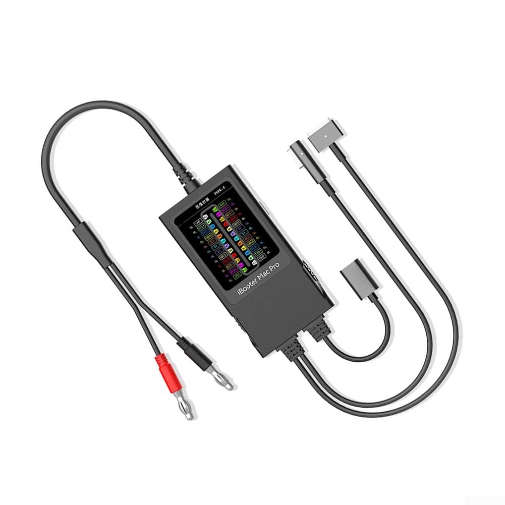 Stromanalysator mit T-L-förmigen und Typ-C-Anschlüssen für MacBook-Reparatur, Echtzeit-Spannungs- und Stromerkennungswerkzeug für Batteriewechsel und Motherboard-Tests