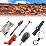 Zenselect Rinnenreiniger Kit, Rinnenreinigungswerkzeuge mit Bürste, Schaufel und Rake, ausdehnbarer Teleskopdachreiniger mit 6 Polen für Zuhause und Garten