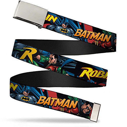 Cinturón de lona Batman & Robin en color granate para lucir en festivales y quedadas informales