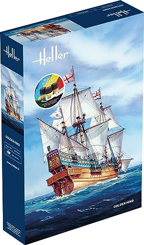 Kit de démarrage Golden Hind Heller modèle de bateau en plastique pour débutant