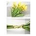 AHXHWKA 30 pcs Real-Touch Artificial Tulip Flowers Home Wedding Party Decor (Yellow)