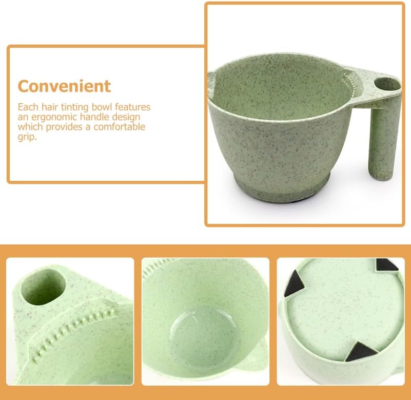 Angoily Hair Dye Mixing Bowls 2-Pack with Ergonomic Handles 6.69 Inch Portable Color Bowls for Salon and Diy Hair Coloring