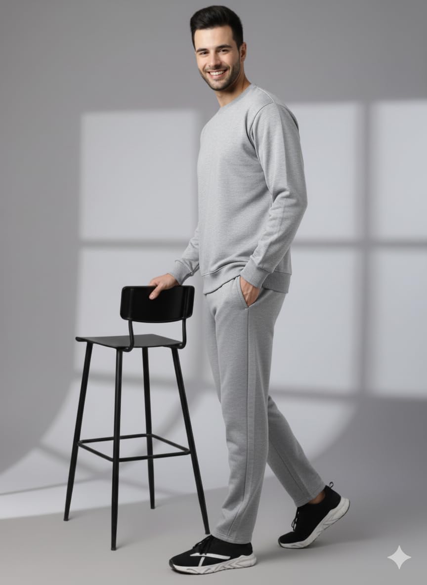Mack Jonney Solid Track Suit for men | Co-ord Set | Warm Fleece Tracksuit Set | Full Sleeve Sweatshirt-M4988 2