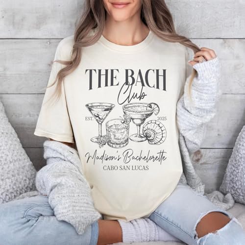 Custom Bachelorette Shirt - Bride and Bridesmaid, Beach Bachelorette Shirts, The Bach Club Bachelorette Party Shirt for Future Bride and Bridesmaid, Engagement Gift White3