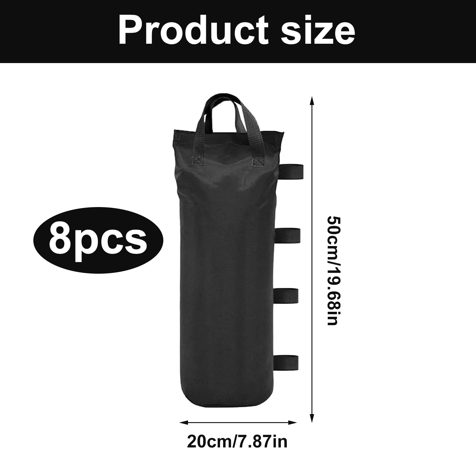 Set di 8 Pesi per Gazebo 50x20 cm, Sacchi di Sabbia per Gambe di Tende Pop-Up, Realizzati in Tessuto Oxford Resistente, Pesi di Stabilizzazione per Gazebo, Giardino e Spiaggia
