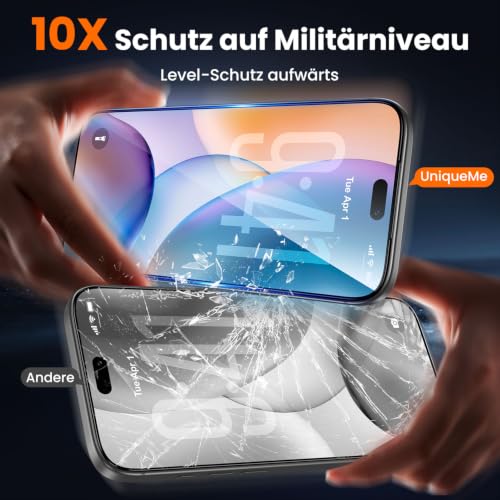 UniqueMe für iPhone 18 Pro für Panzerglas, 9H-Härte - 2 Stück Schutzfolie – Ansicht 2