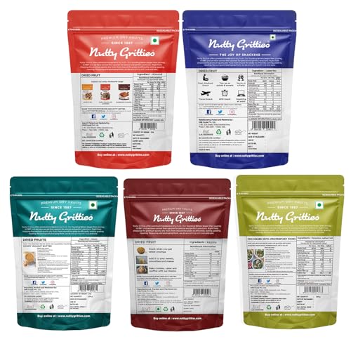 Image of Nutty Gritties Platinum Hamper Diwali Gift Box 1KG | Festive Assortment with Almonds, Cashews, Raisins, Pistachios & Walnuts (200g Each) | Healthy Gourmet Snack Hamper | Premium Gift for Family, Friends & Corporate Celebrations