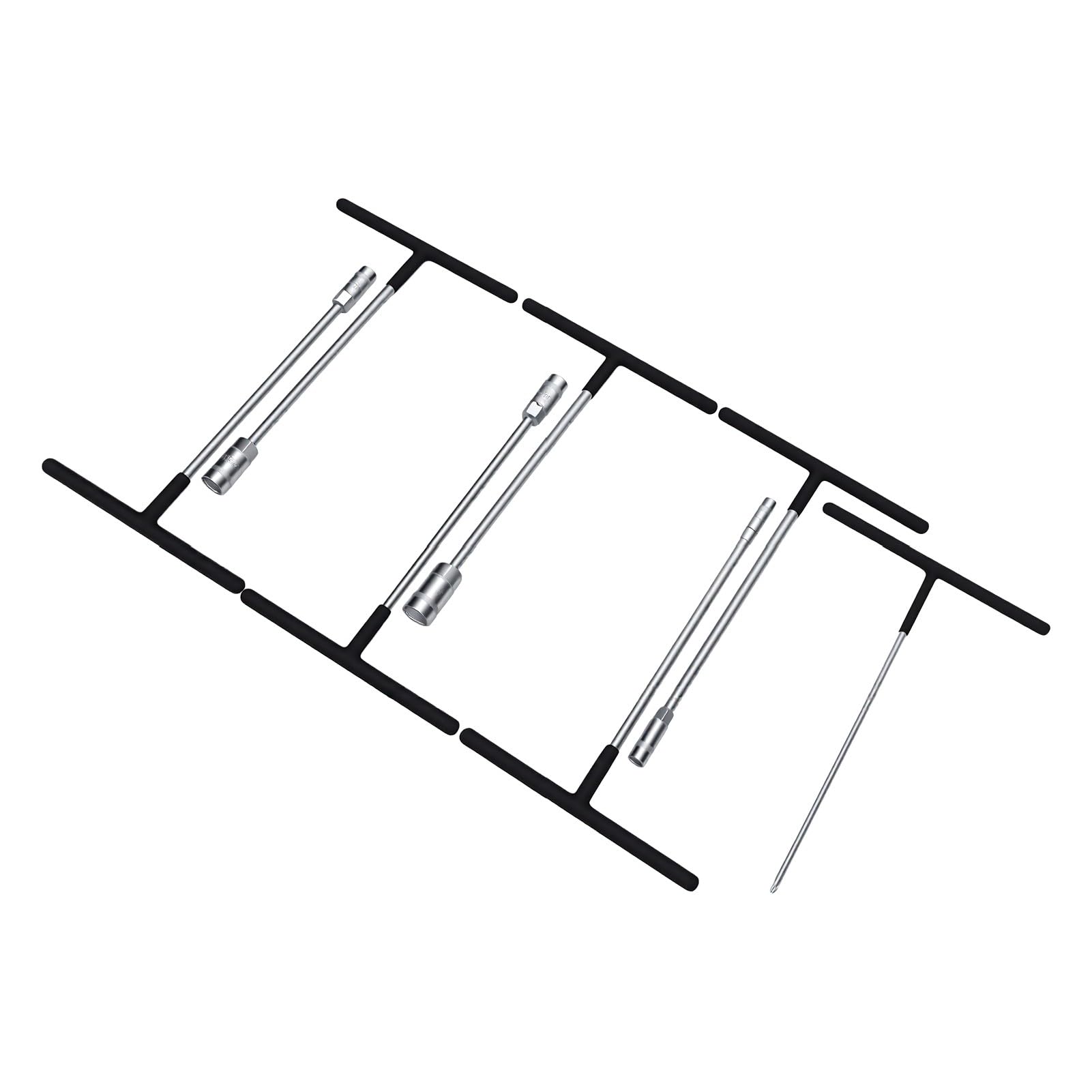Akozon Juego 7 Llaves de Tubo con Barra T Hexagonal, Métricas 6-14 Mm, Precisión, para Reparación de Autos, Bicicletas y Motos